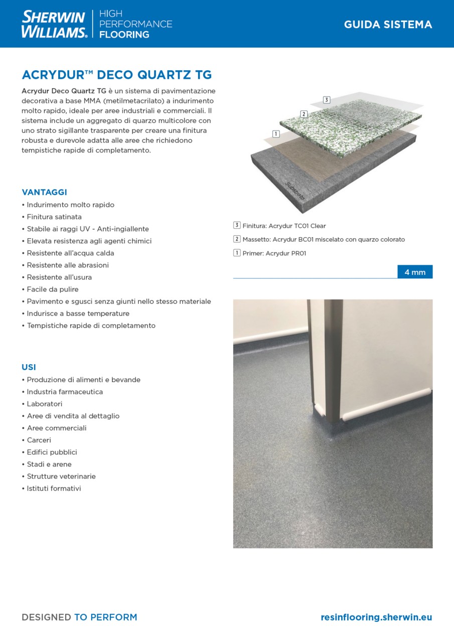 Acrydur Deco Quartz TG System Guide