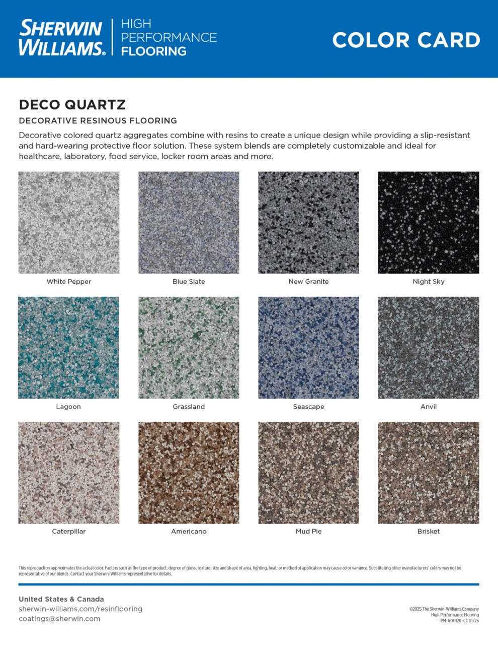 Decorative Quartz official Sherwin-Williams colour card preview